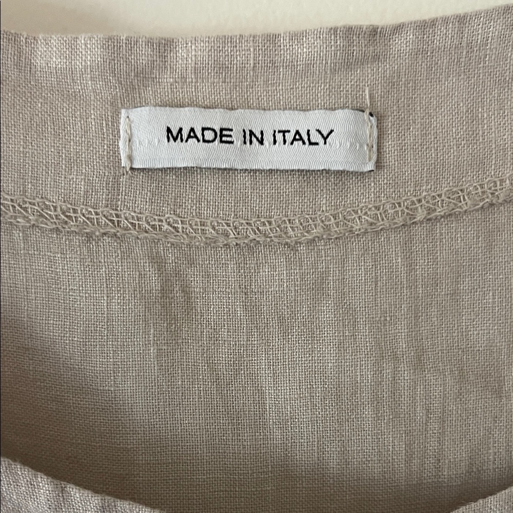 Casual Beige Linen Tunic Top - Picture 2 of 6